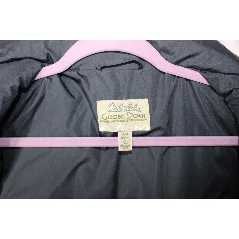 Cabela's Goose Black Full Zip Front Pockets Down Puffer Vest Size Medium - Picture 4 of 9